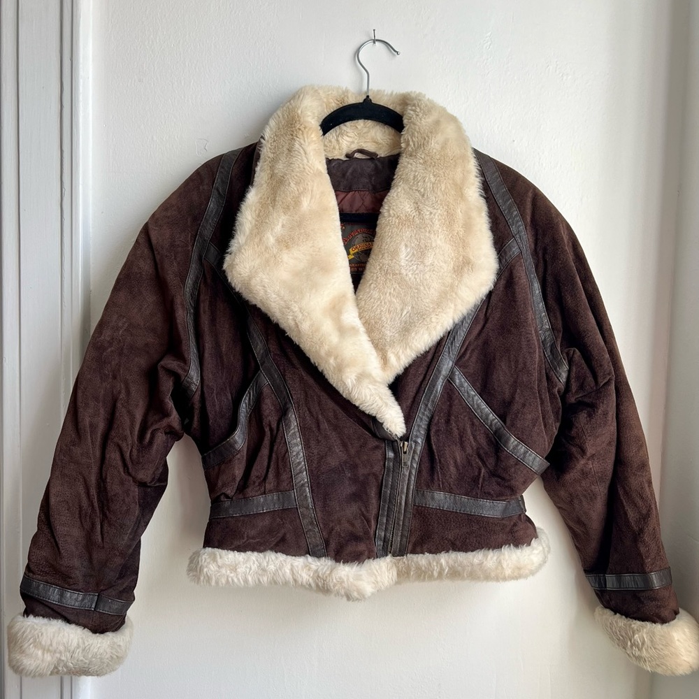 VINTAGE Adventure Bound Brown Suede Bomber Jacket